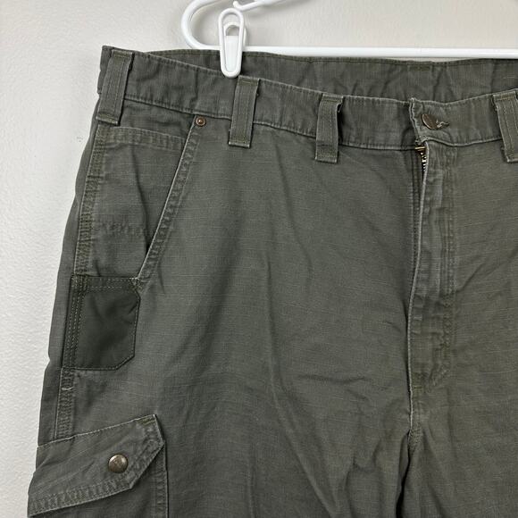Carhartt Relaxed Fit Ripstop Cargo Work Shorts Moss Green 46 - Picture 4 of 13